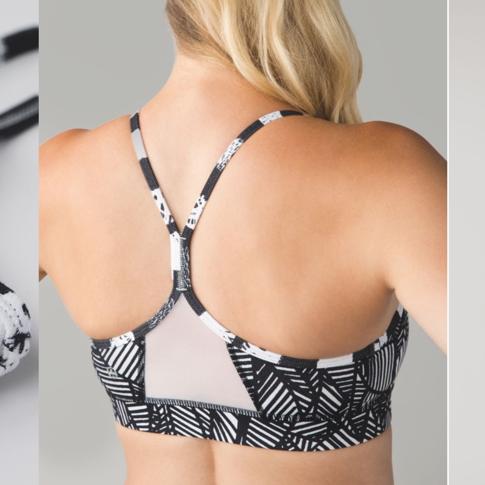 Lululemon Flow Y Bra Banana Leaf White/Black